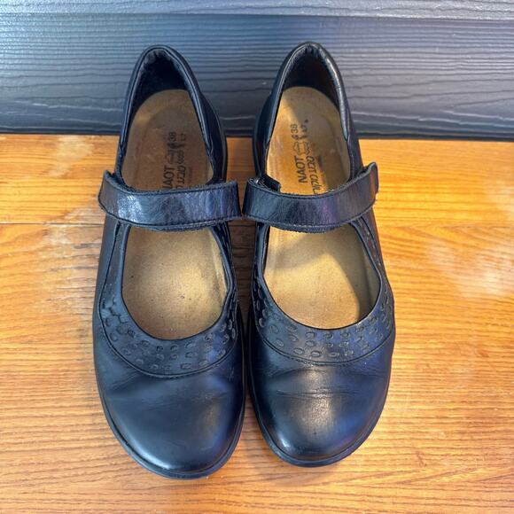 Naot Mary Jane Shoes Women’s 38 L7 Black Leather Comfort Orthopedic - Picture 8 of 10